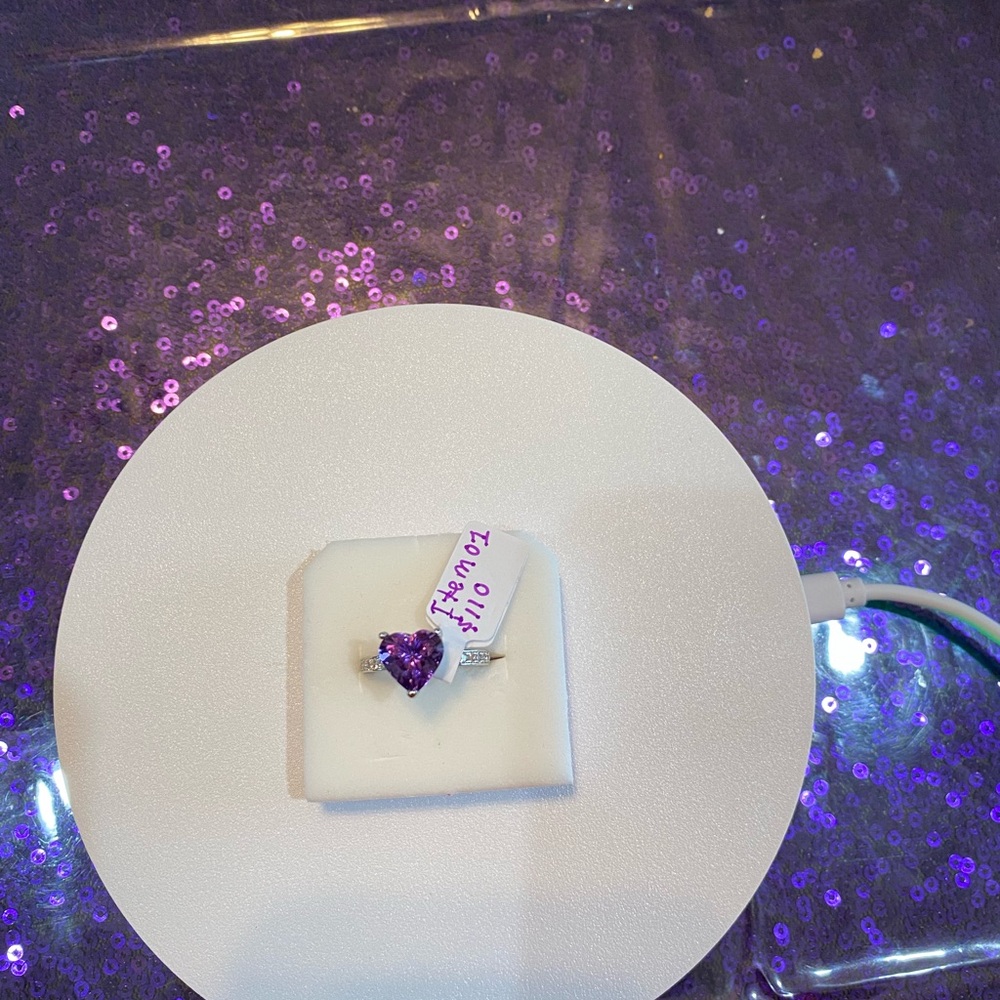 AAA Amethyst 10mm Heart Ring Item 1